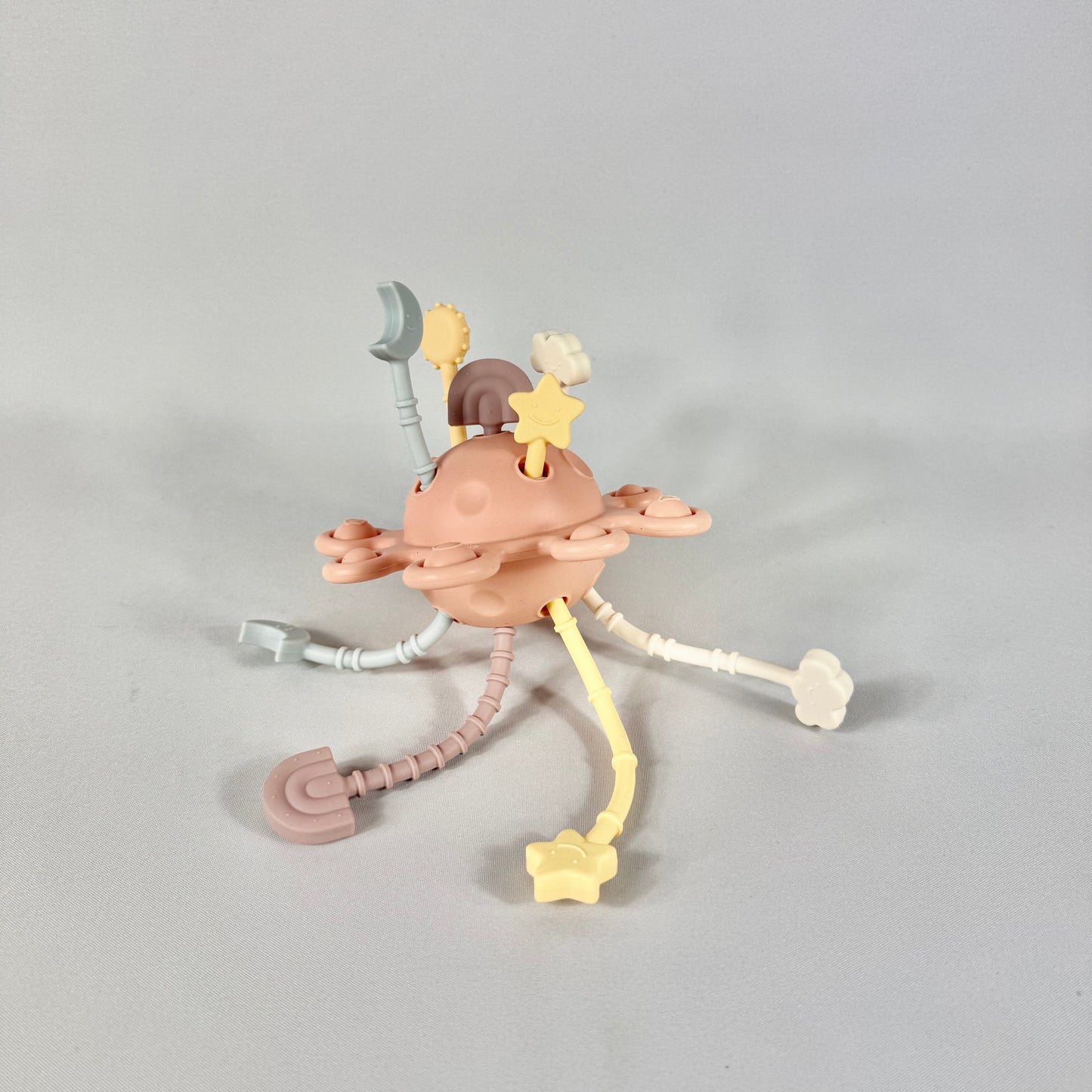 Silicone Pull & Pop Sensory Toy - Coral