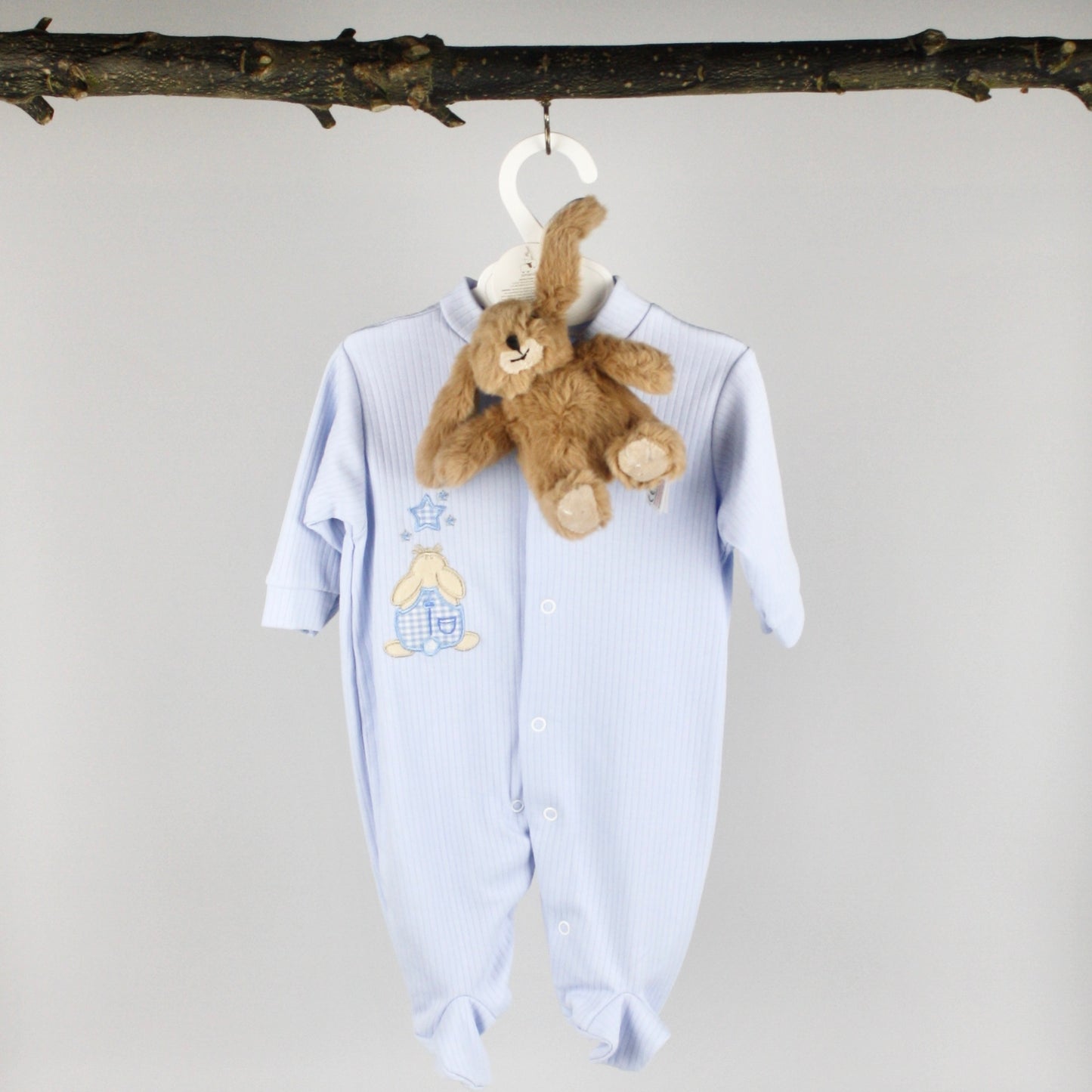 Baby Gift Edit - Blue Sleepsuit with Bunny