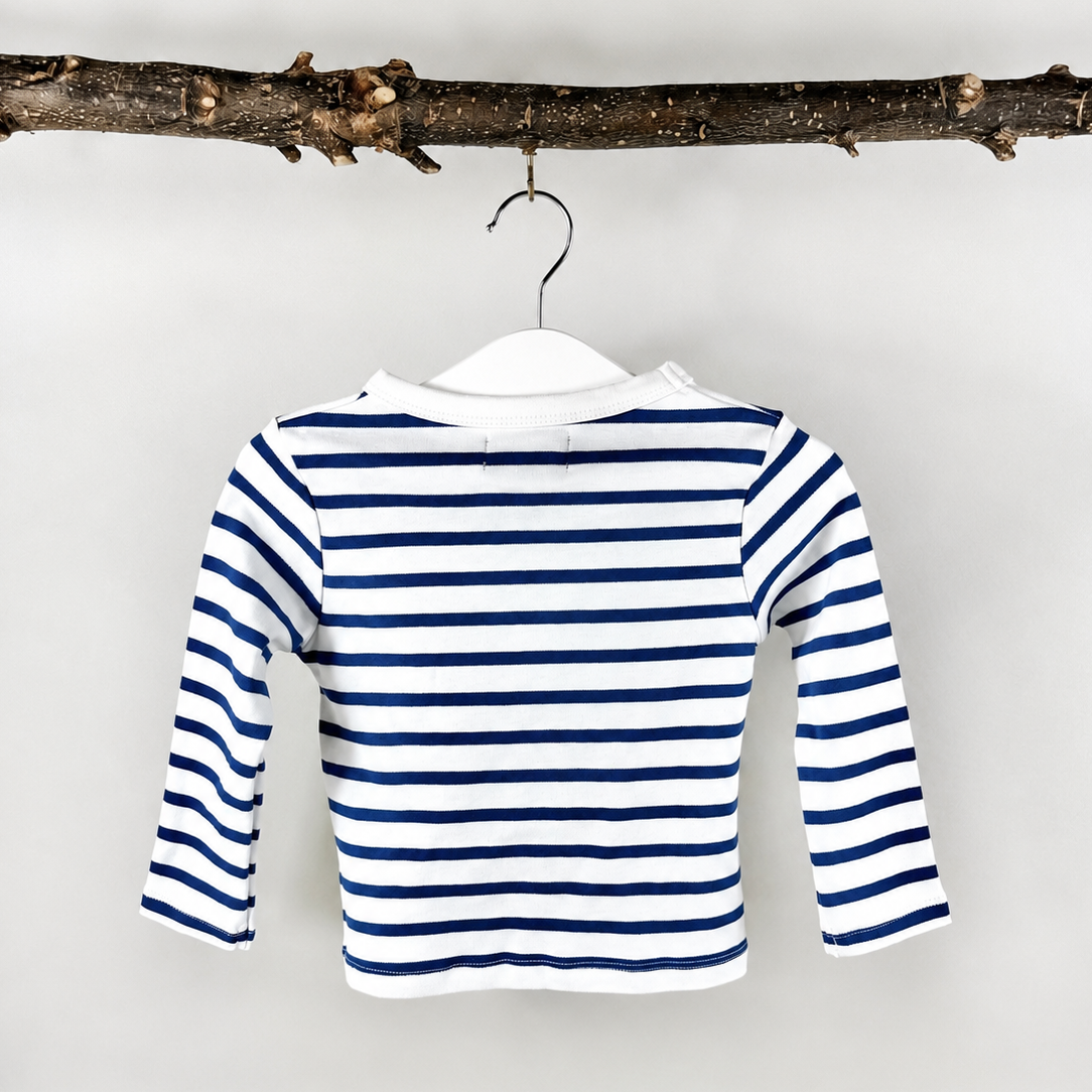 Number 1 Top - Blue & White Stripe