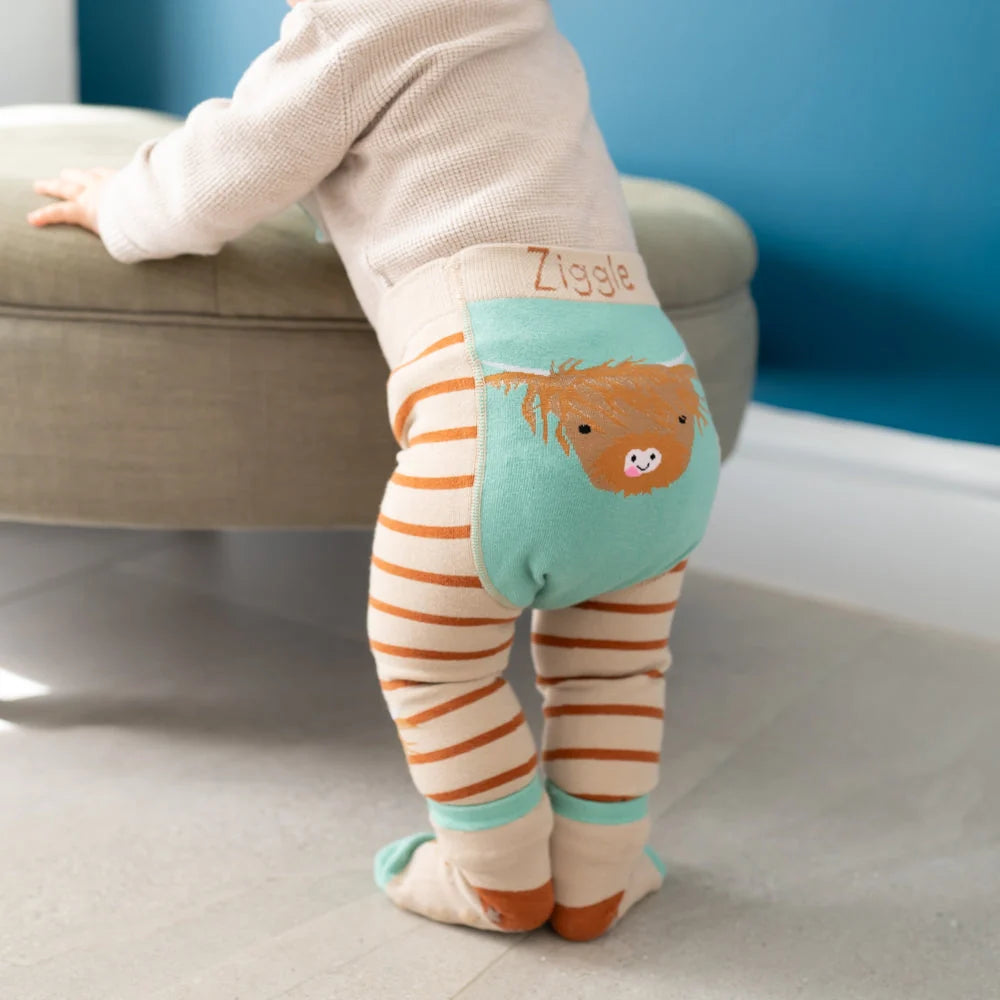 Knitted Highland Cow Leggings & Socks Set