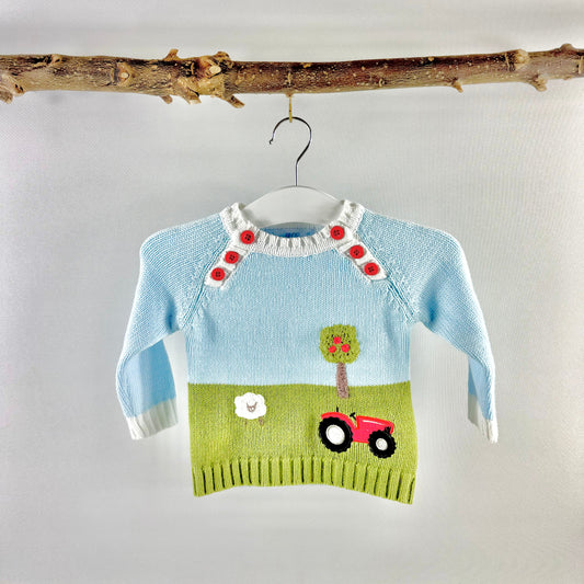 Knitted Farmyard Tractor Jumper