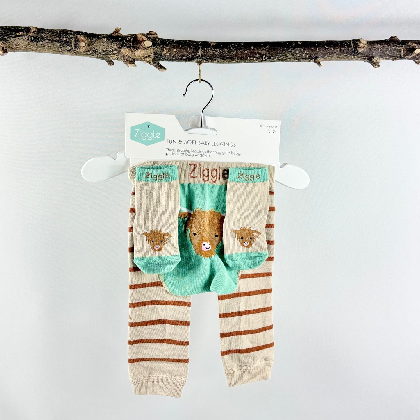 Knitted Highland Cow Leggings & Socks Set