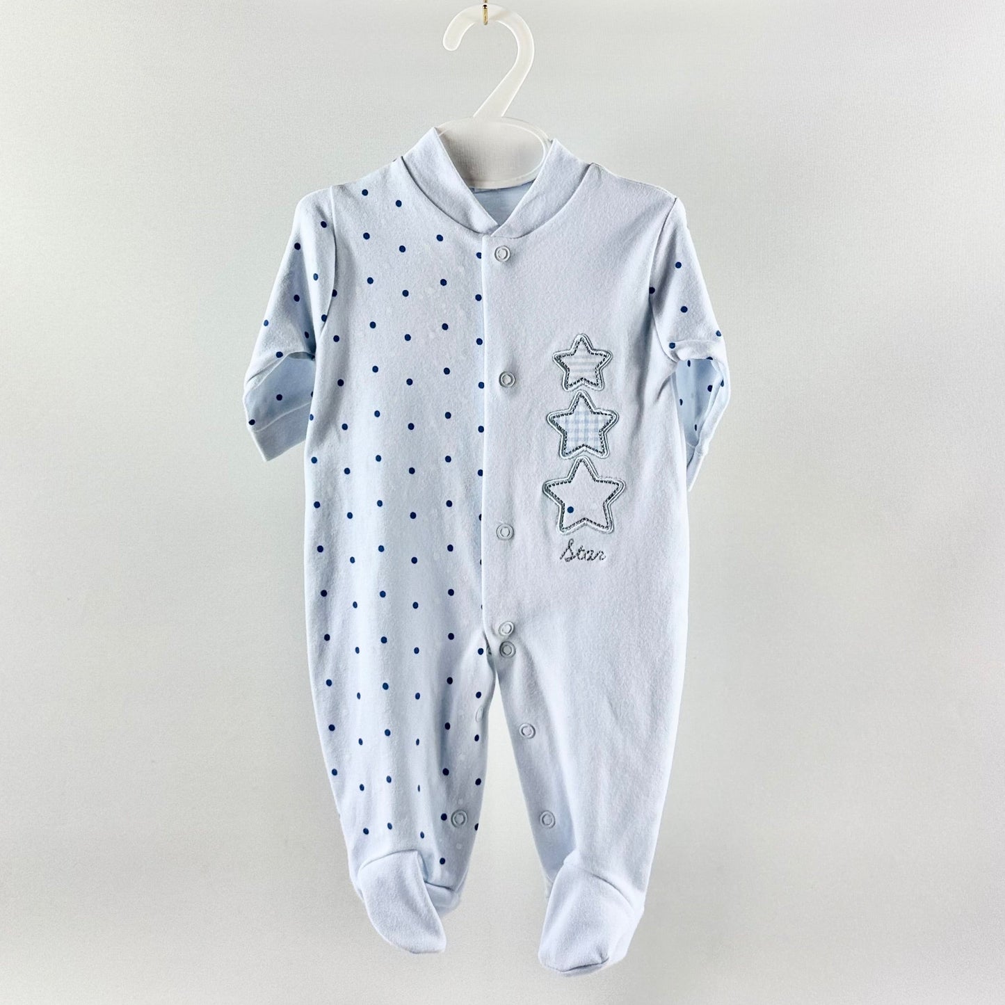 Triple Star Sleepsuit - Blue