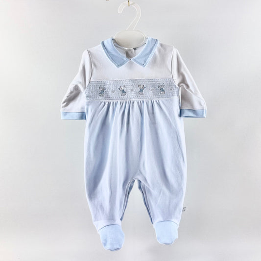 Bunny Sleepsuit - Blue & White