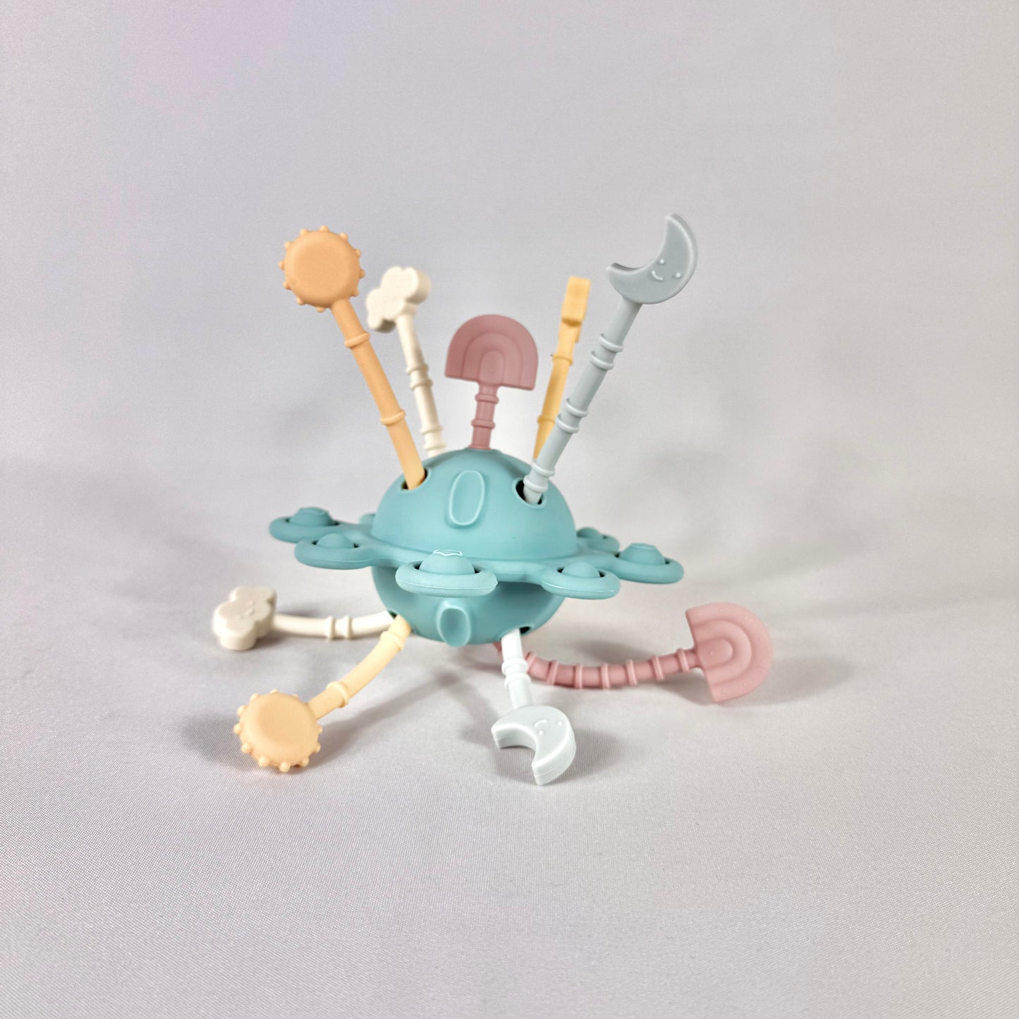 Silicone Pull & Pop Sensory Toy - Blue