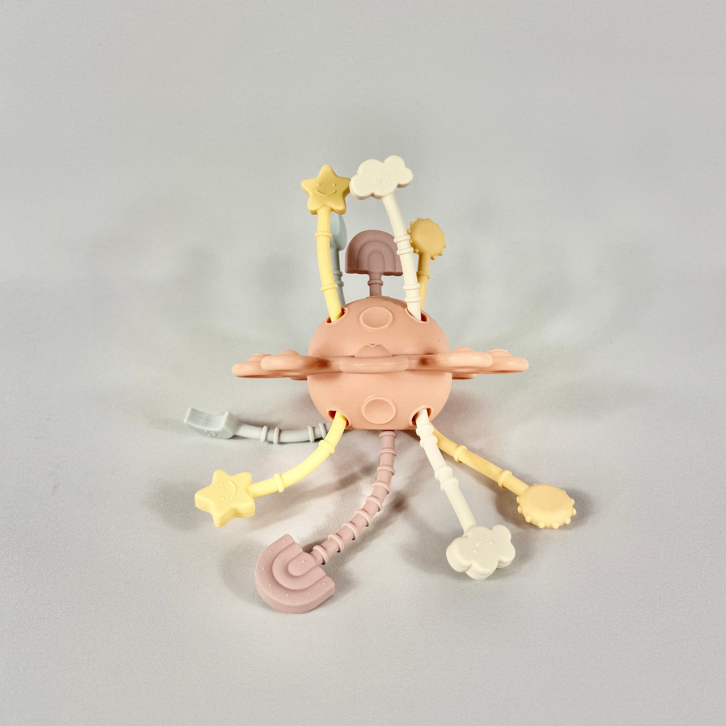 Silicone Pull & Pop Sensory Toy - Coral