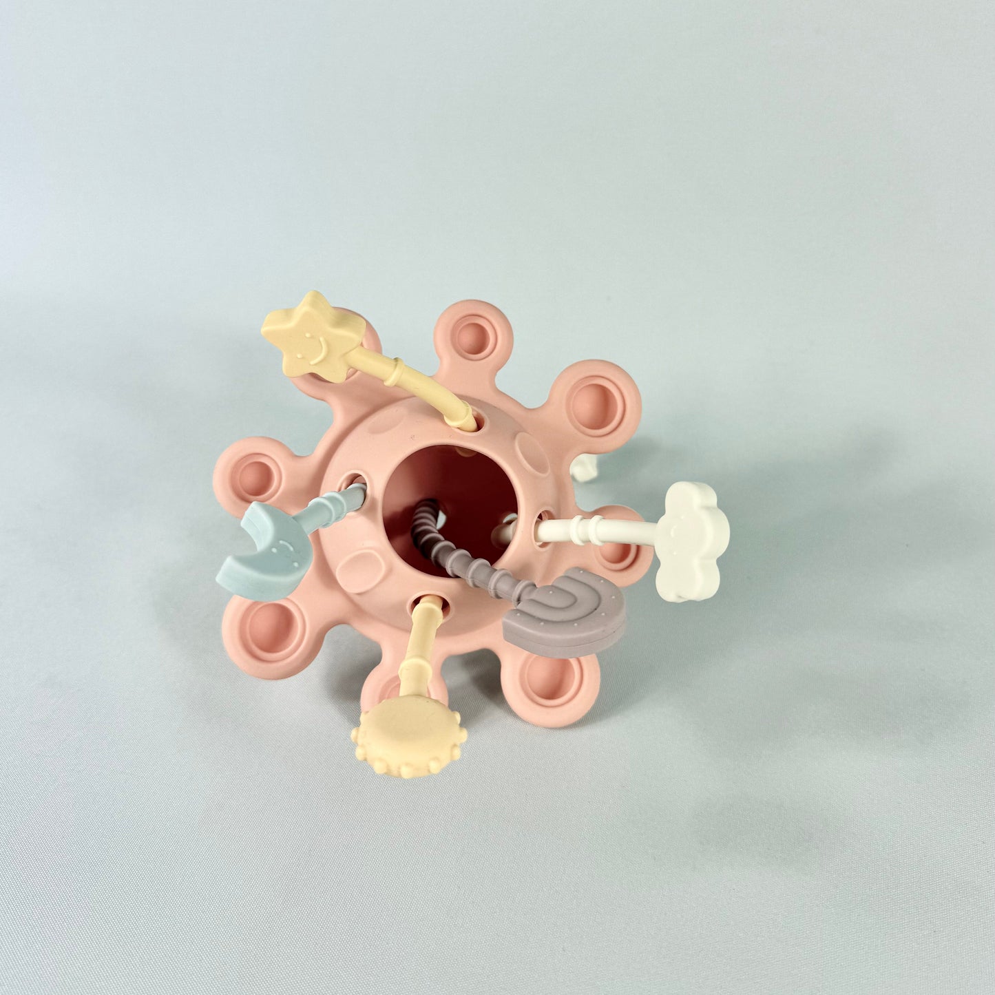 Silicone Pull & Pop Sensory Toy - Coral