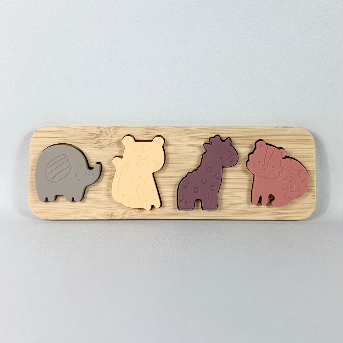 Silicone Safari Animal Matching Puzzle & Teether Set