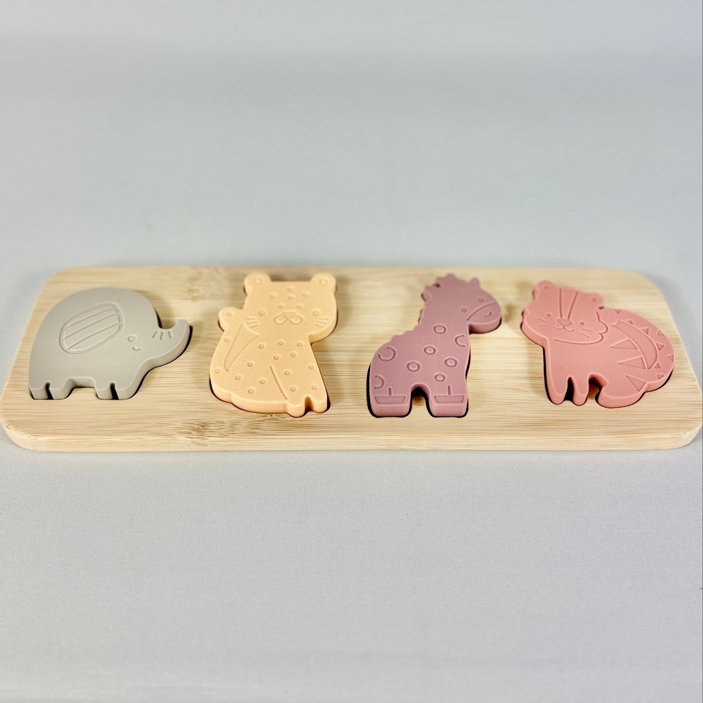 Silicone Safari Animal Matching Puzzle & Teether Set