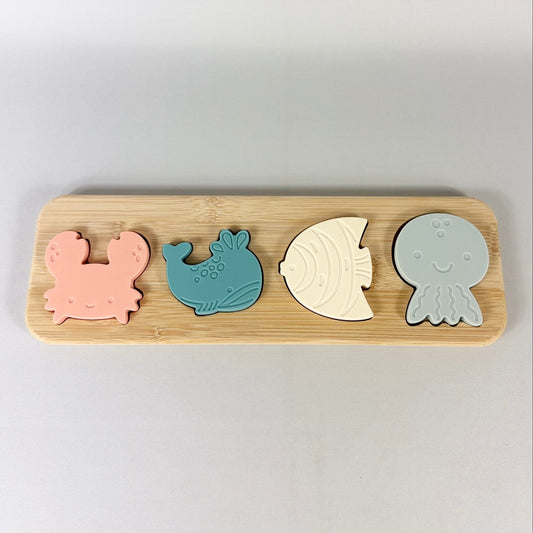 Silicone Sea Life Animal Matching Puzzle & Teether Set