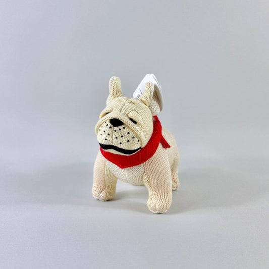Knitted French Bull Dog - Small - Rattle