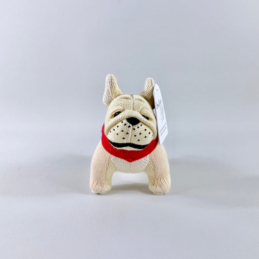 Knitted French Bull Dog - Small - Rattle