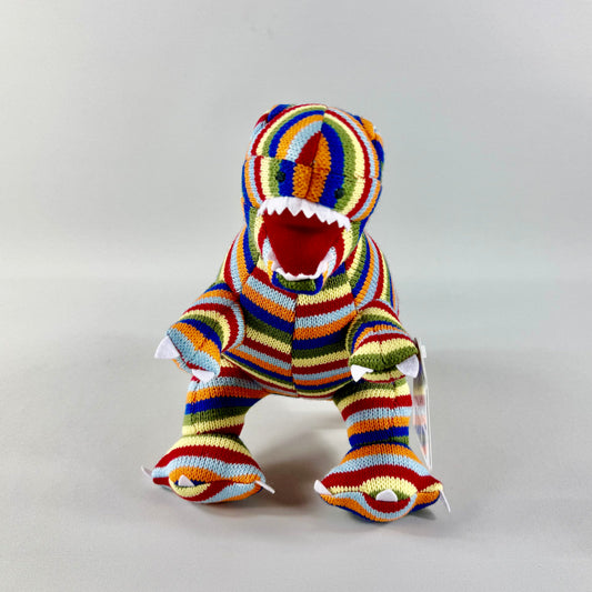 Knitted Stripe T-Rex Dinosaur - Medium