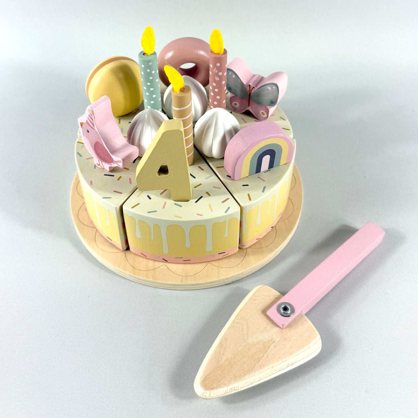 Wooden Birthday Cake - Pink
