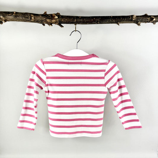 Number 1 Top - Pink & White Stripe
