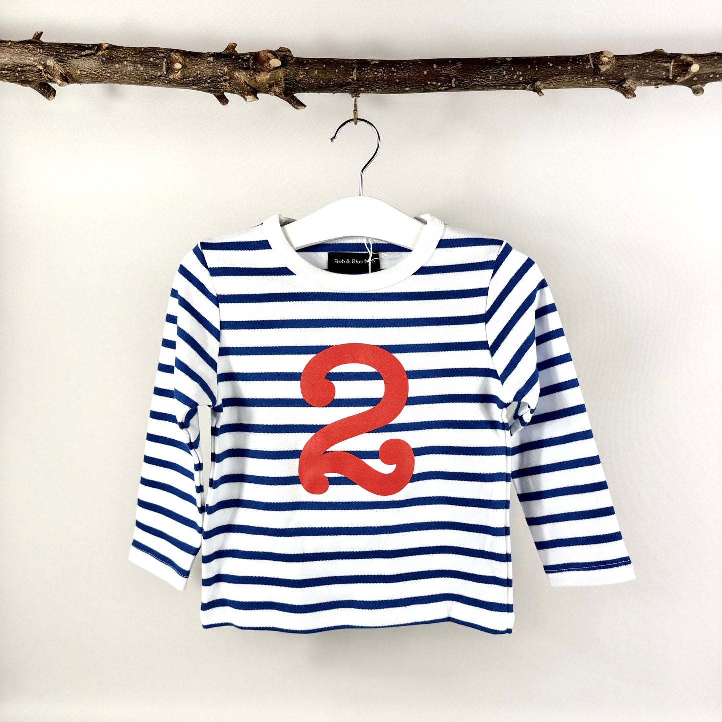 Number 2 Top - Blue & White Stripe