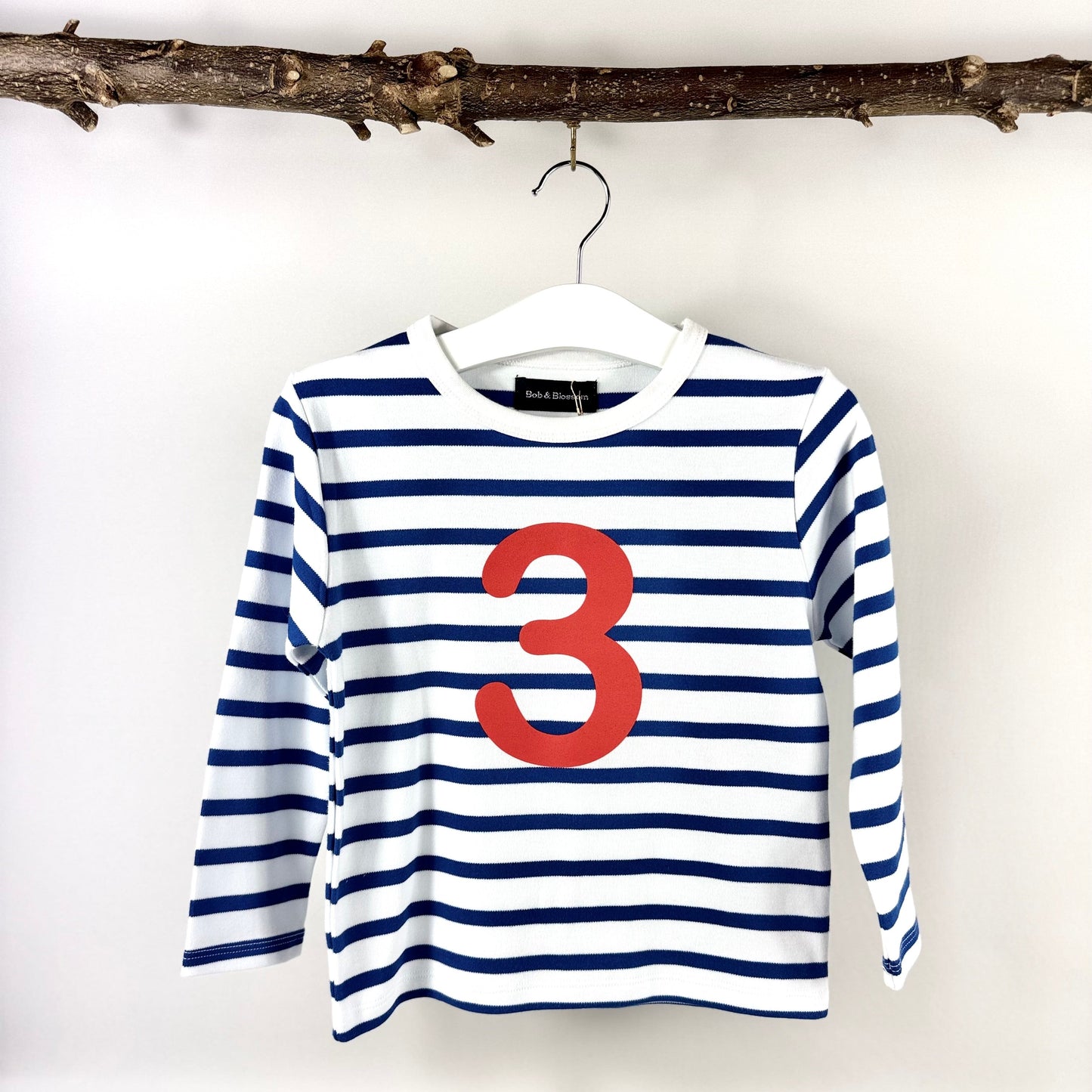 Number 3 Top - Blue & White Stripe