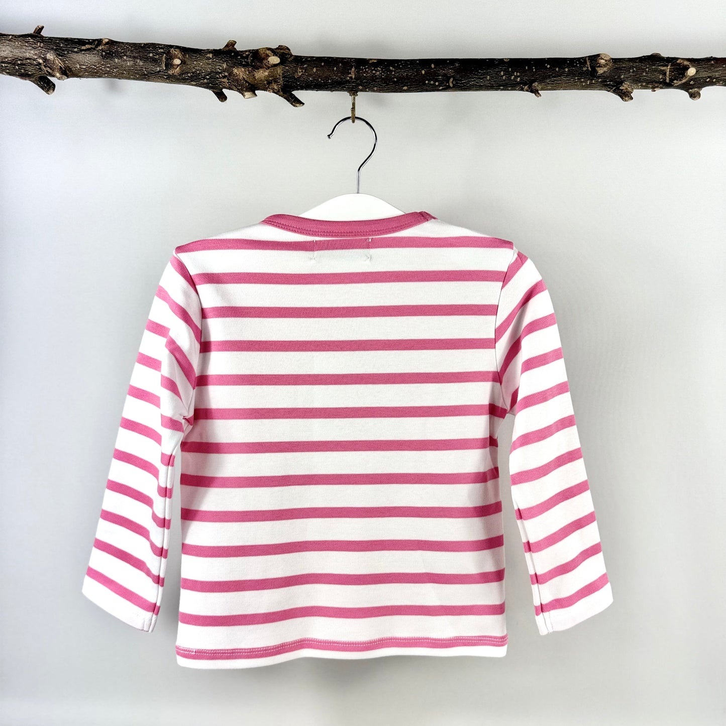 Number 3 Top - Pink & White Stripe