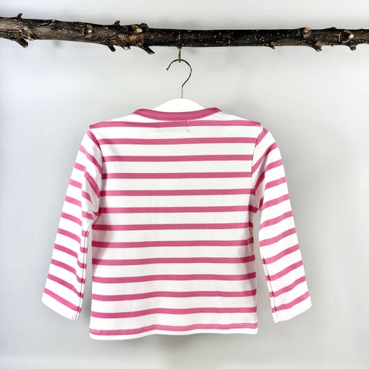 Number 3 Top - Pink & White Stripe