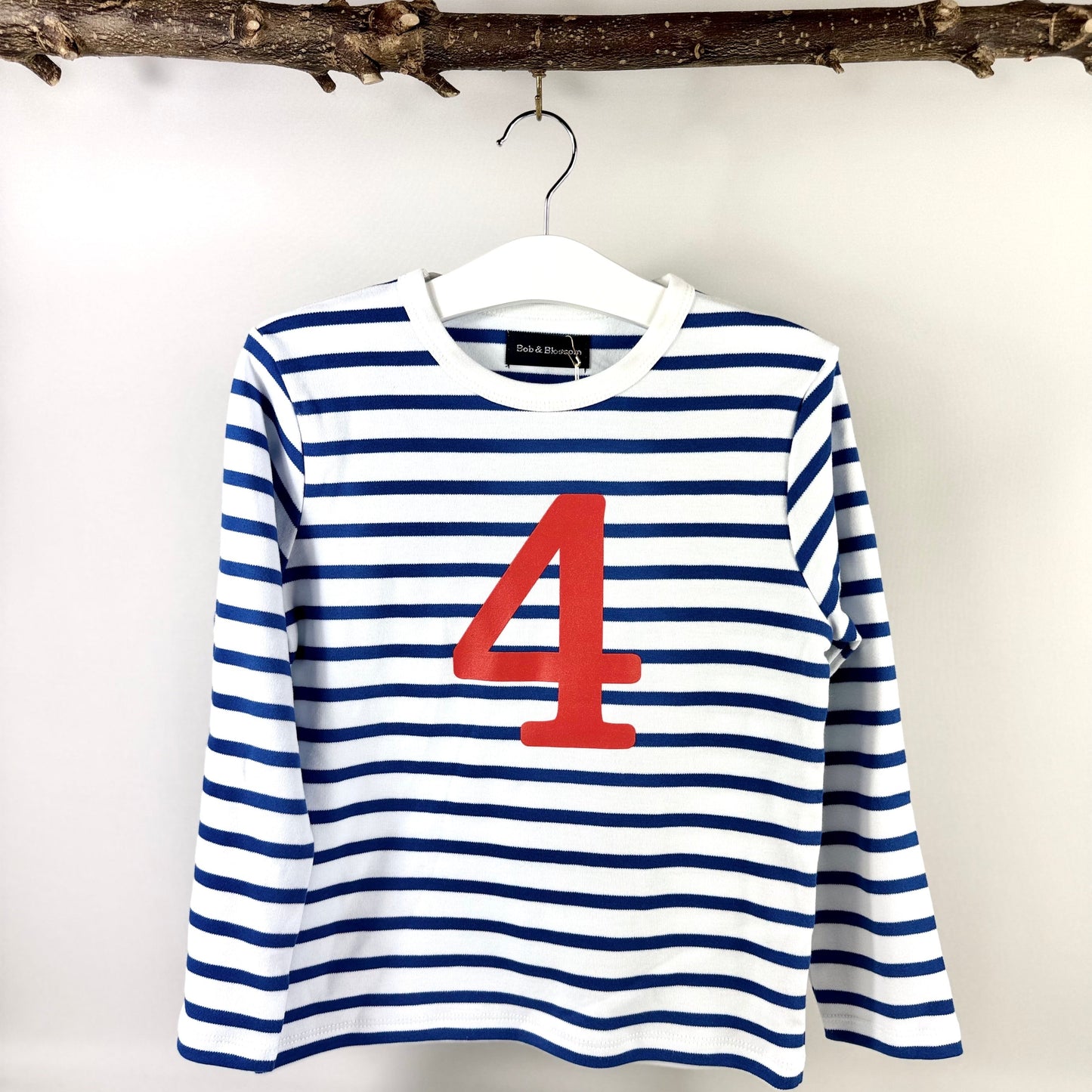 Number 4 Top - Blue & White Stripe