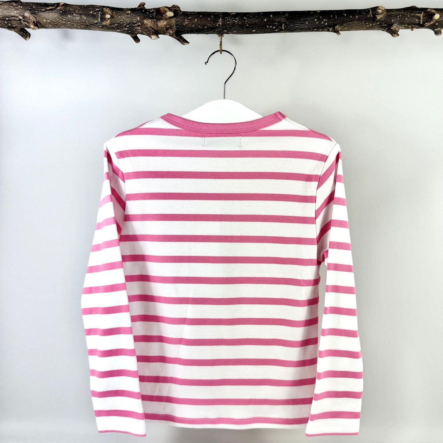 Number 4 Top - Pink & White Stripe