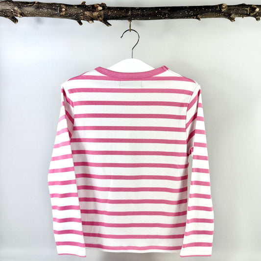 Number 4 Top - Pink & White Stripe