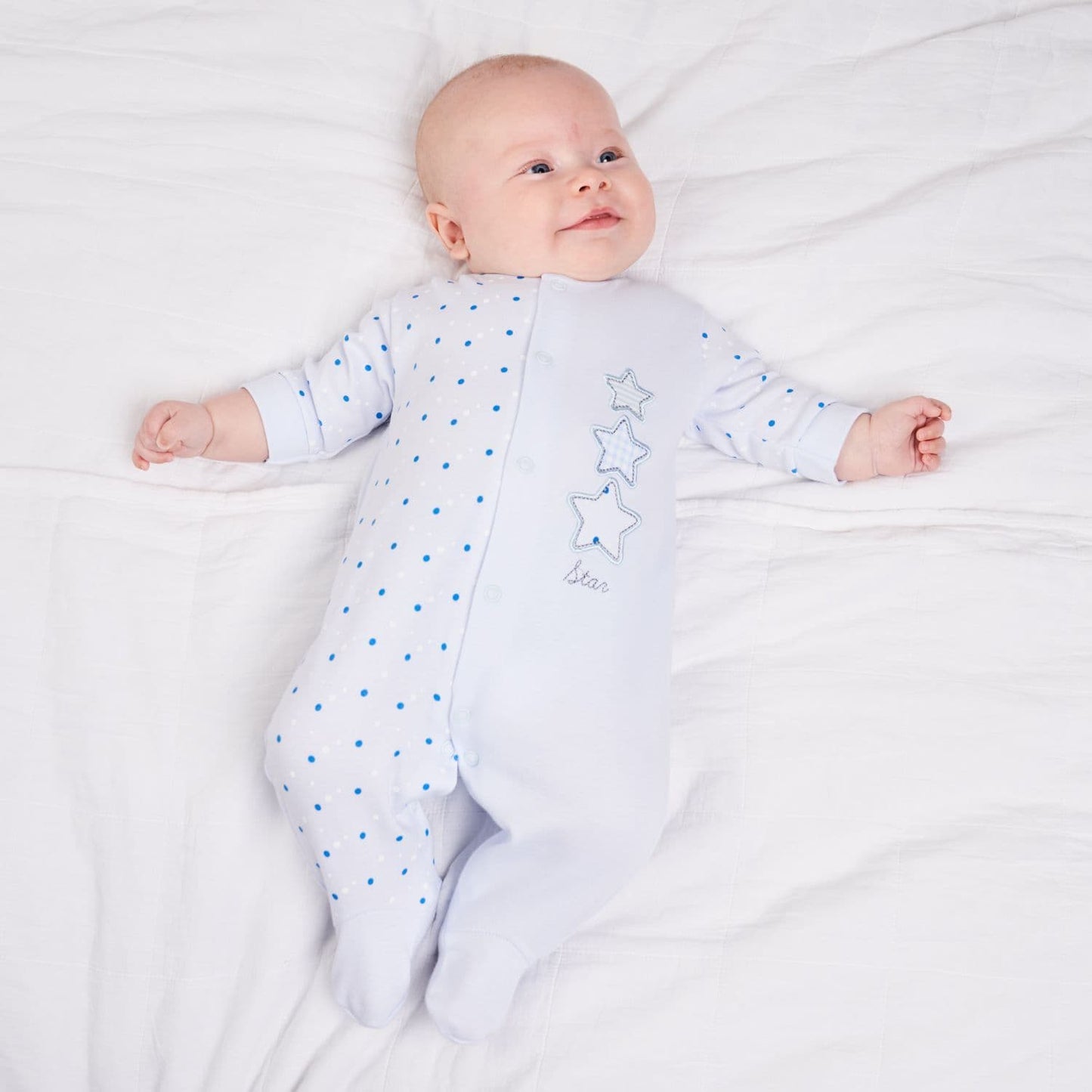 Triple Star Sleepsuit - Blue