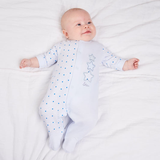 Triple Star Sleepsuit - Blue
