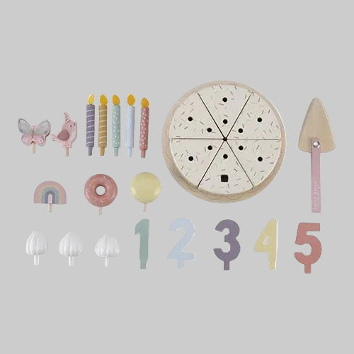 Wooden Birthday Cake - Pink