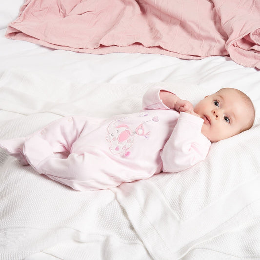 Pink Elephant & Bird Sleepsuit