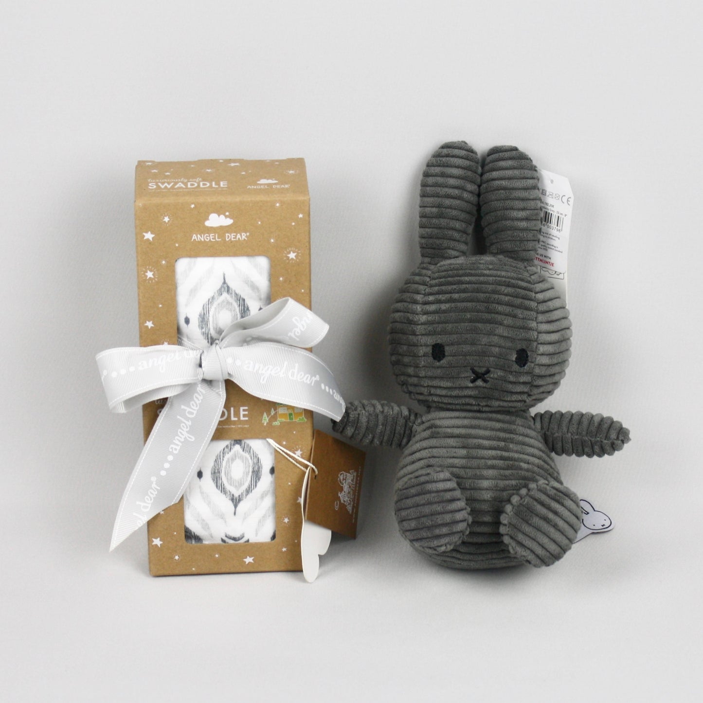 Grey Ikat Bamboo Swaddle & Corduroy Miffy