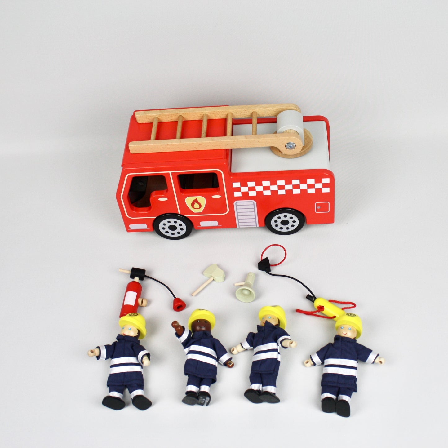 Wooden Fire Engine Set