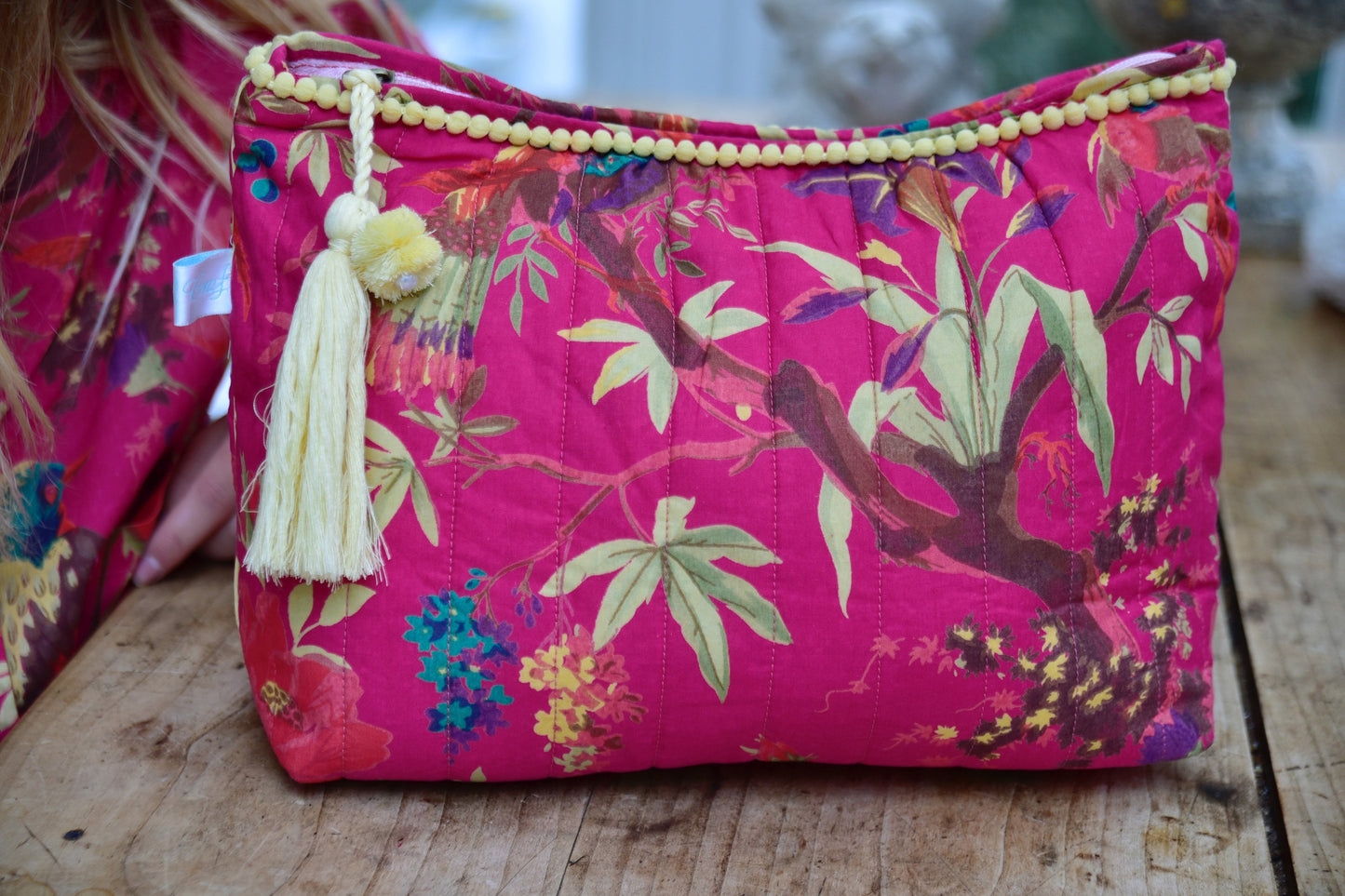 Hot Pink Chinoiserie Toiletries Bag