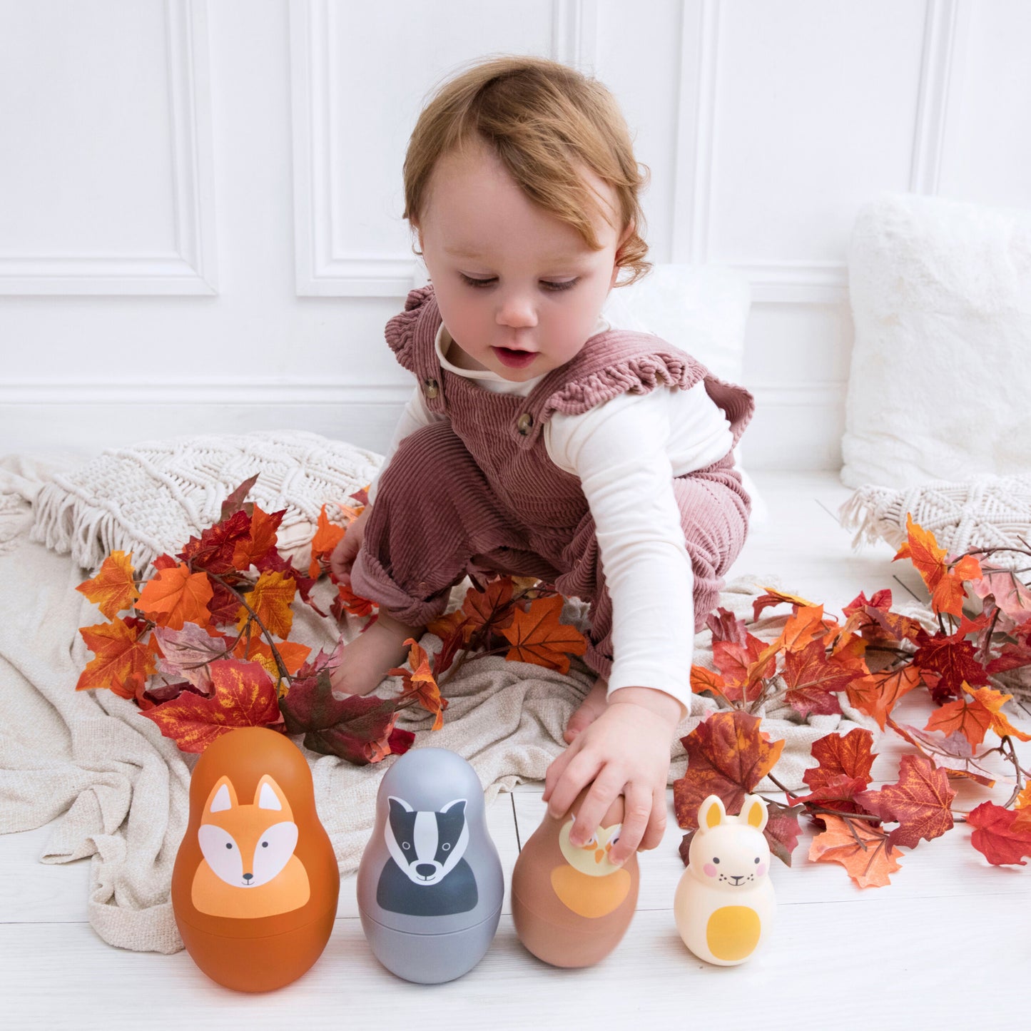 Woodland Friends Nesting Babies with Chiming Bunny