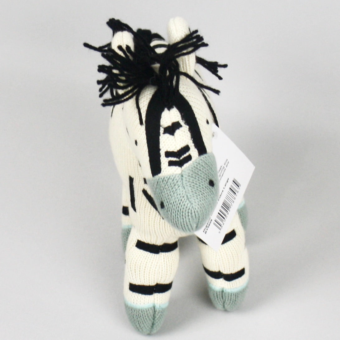 Organic Large Zebra Knitted Soft Toy