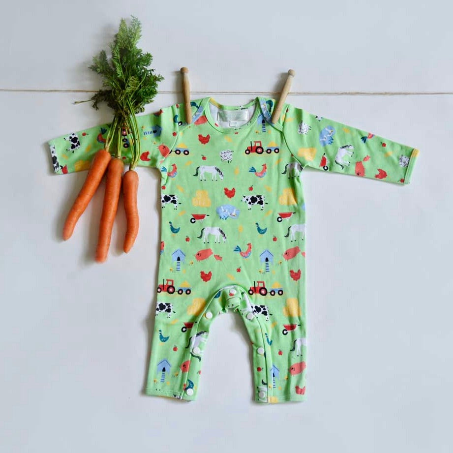 Vintage Farmyard Sleepsuit