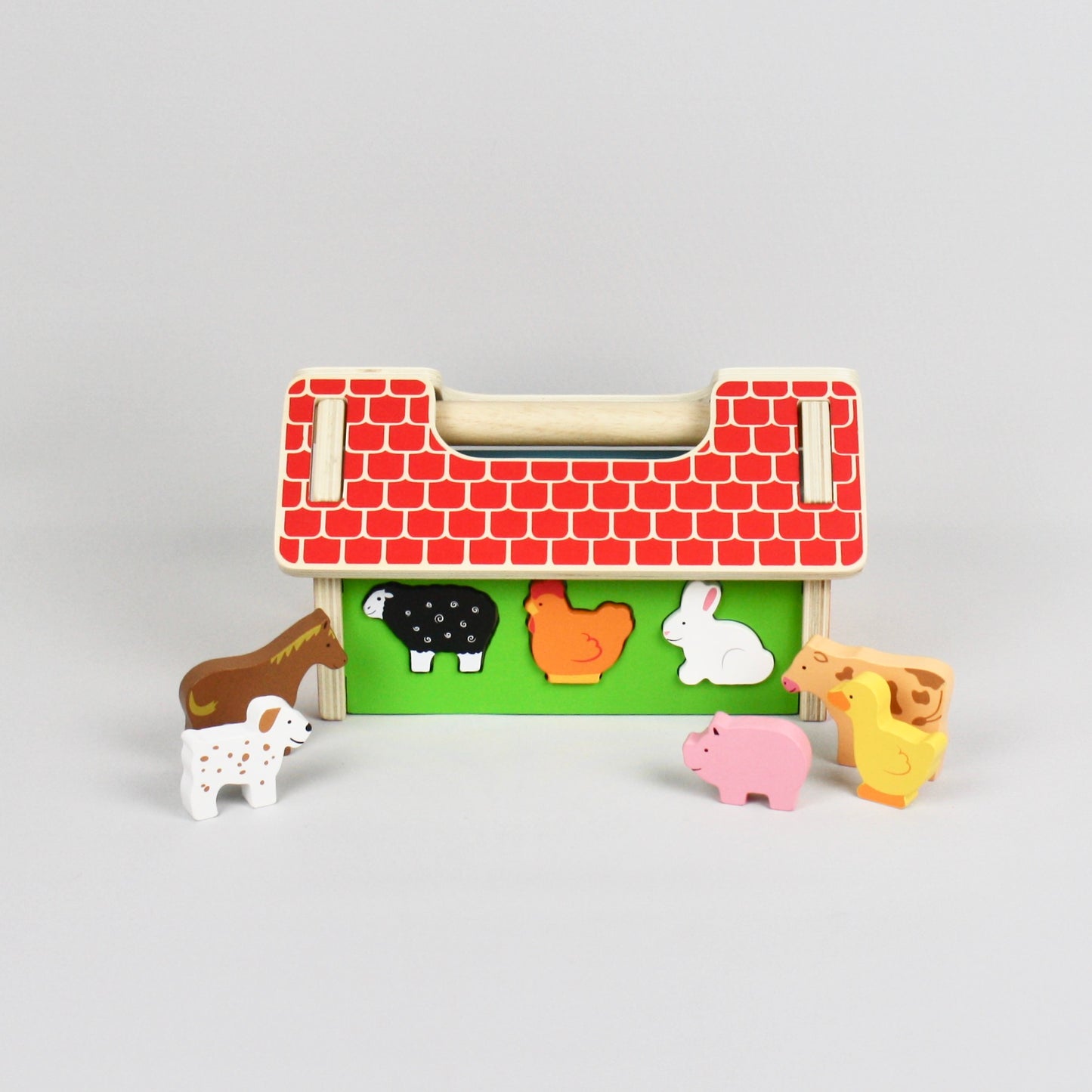 Wooden Barn & Animals Shape Sorter