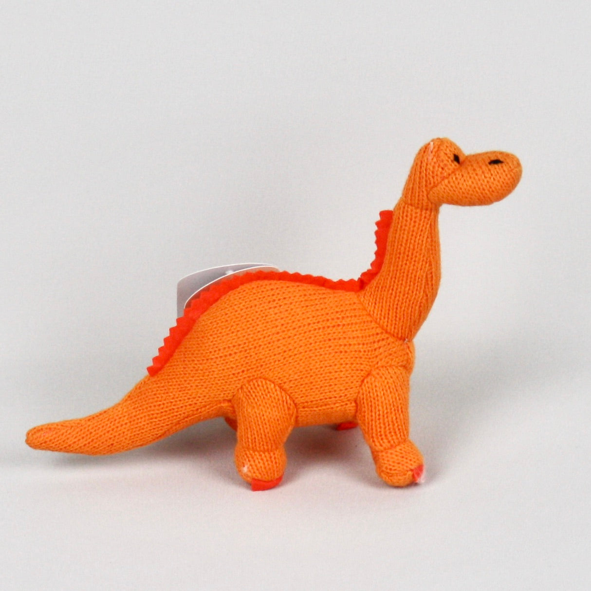 Orange Diplodocus Knitted Soft Toy Rattle