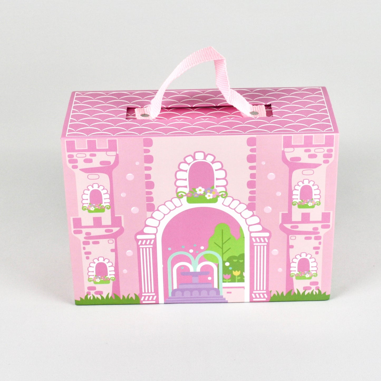 Foldaway Unicorn Castle with wooden play pieces