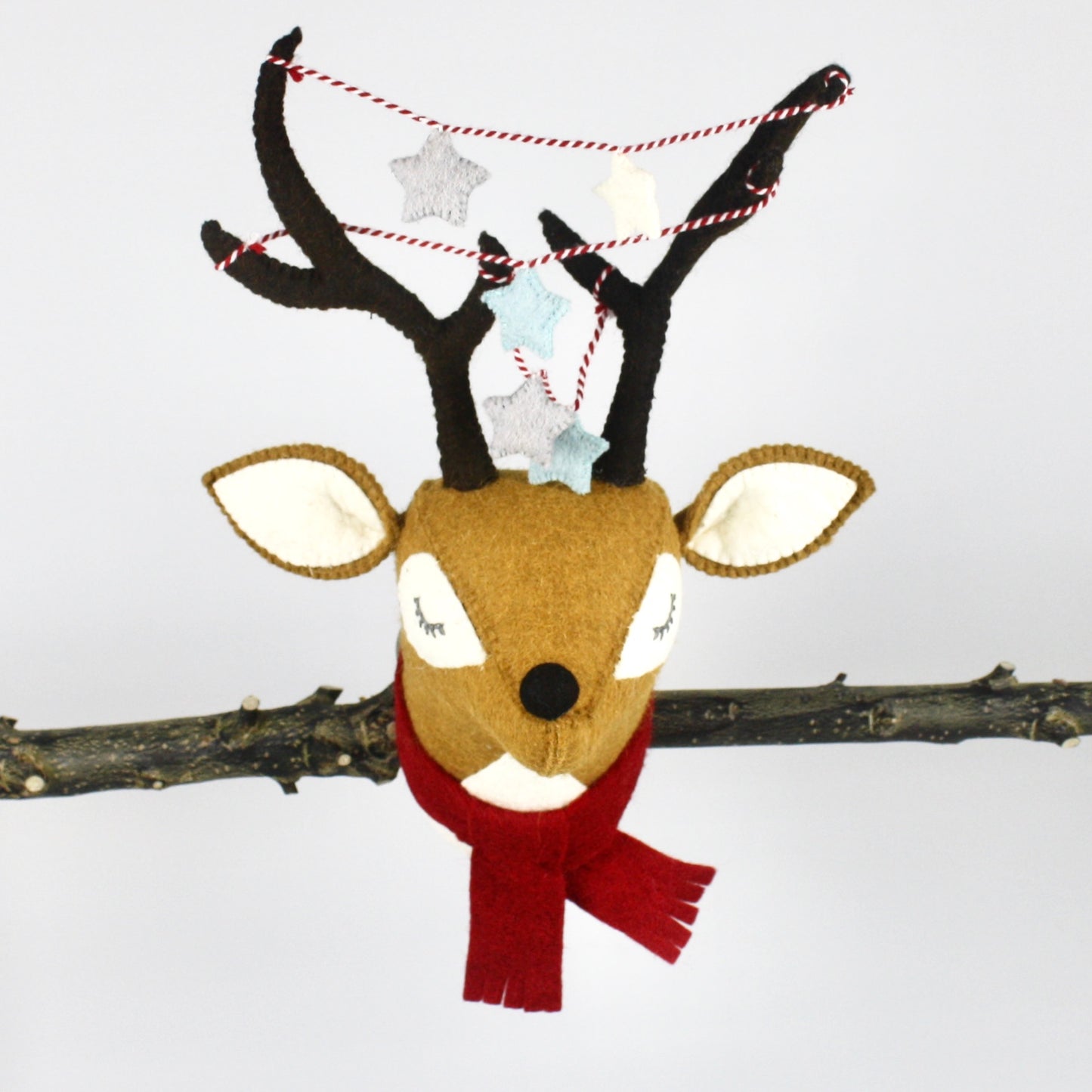 Reindeer with Stars Felt Head