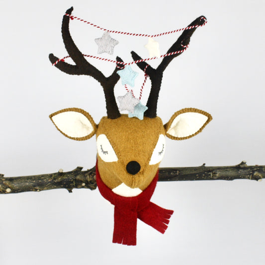 Reindeer with Stars Felt Head
