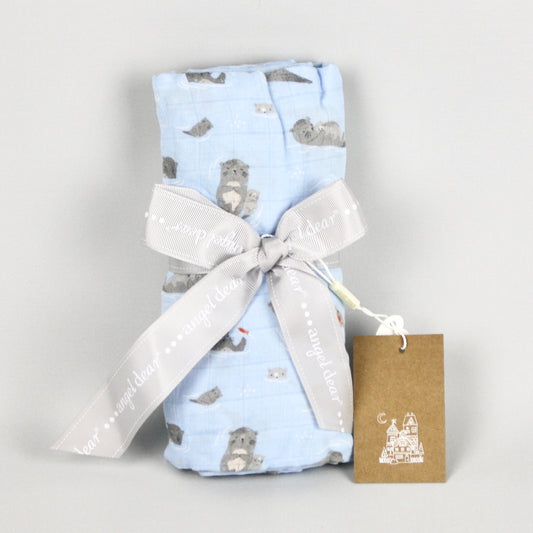 Blue Otters Bamboo Swaddle