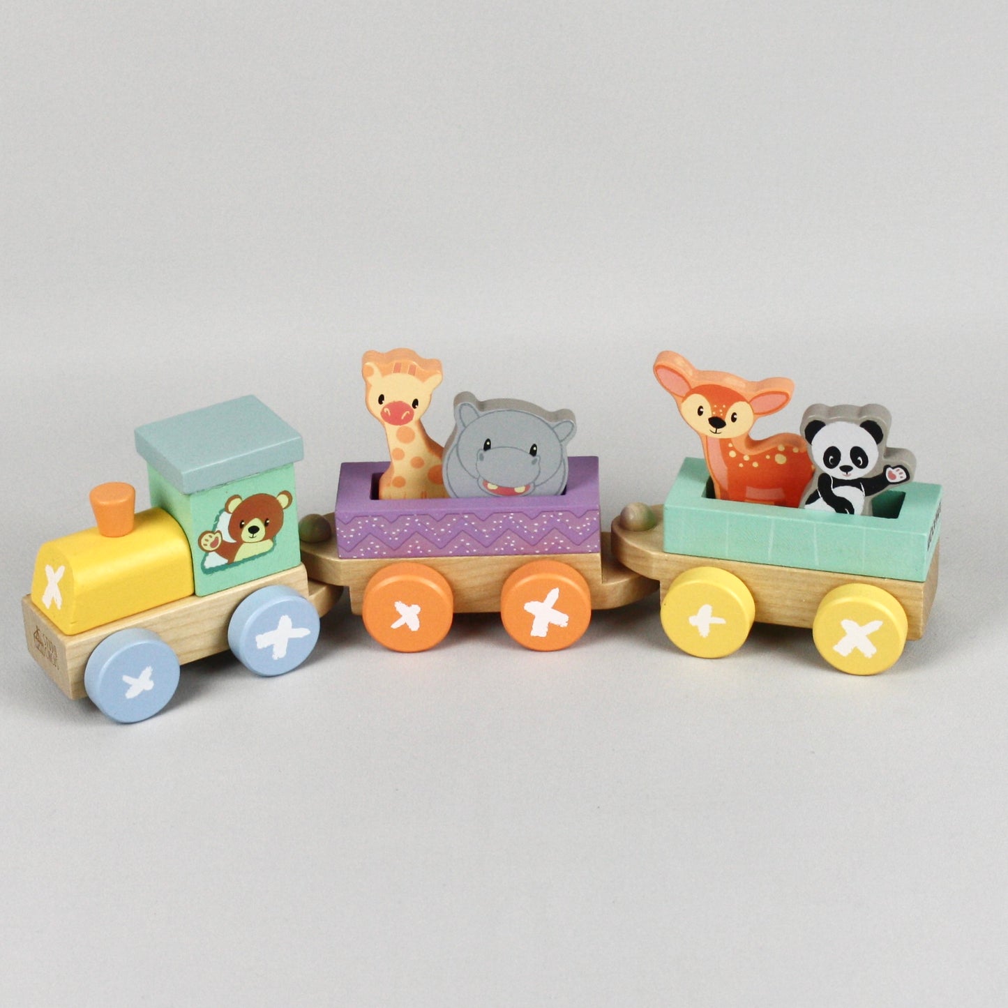 Wooden Train Set with Animals