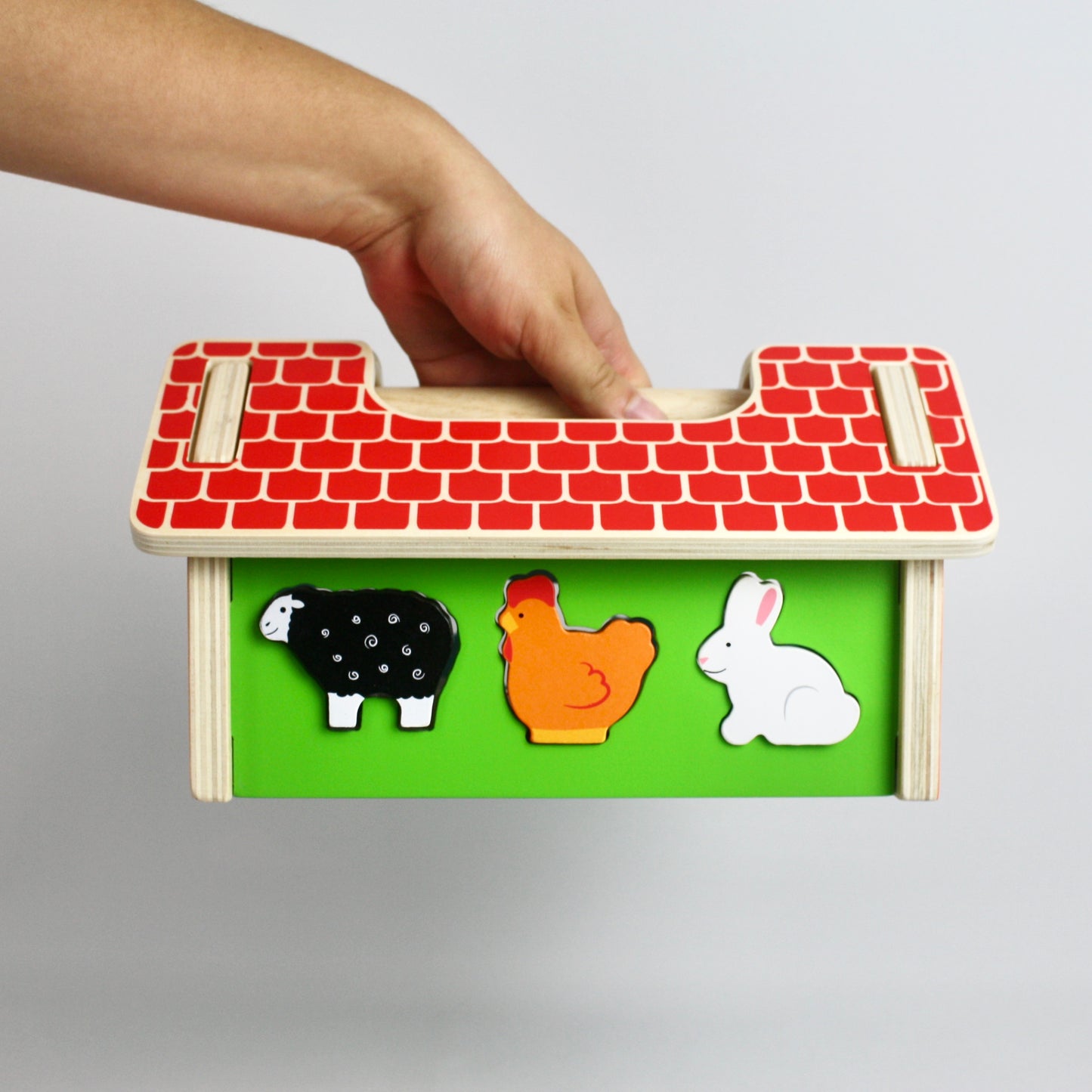 Wooden Barn & Animals Shape Sorter