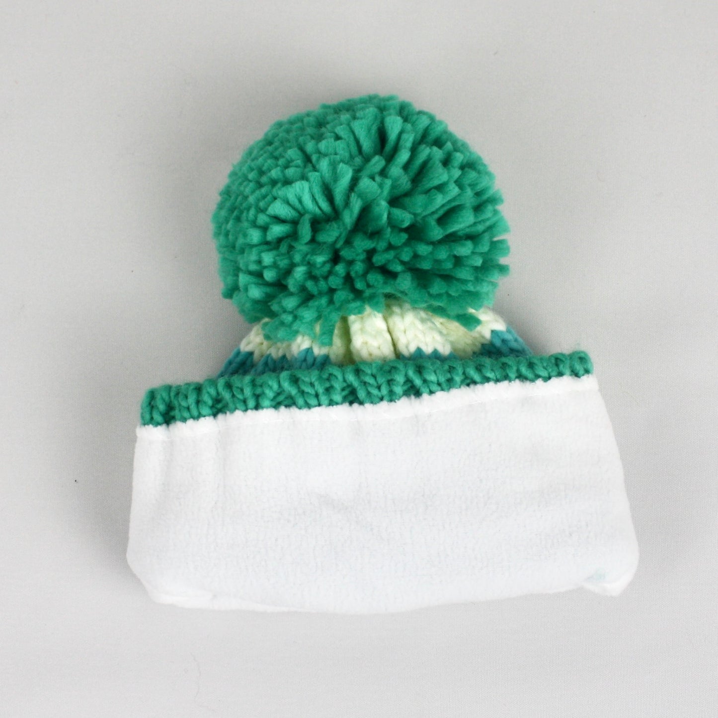 Green & Mustard Stripe Bobble Hat