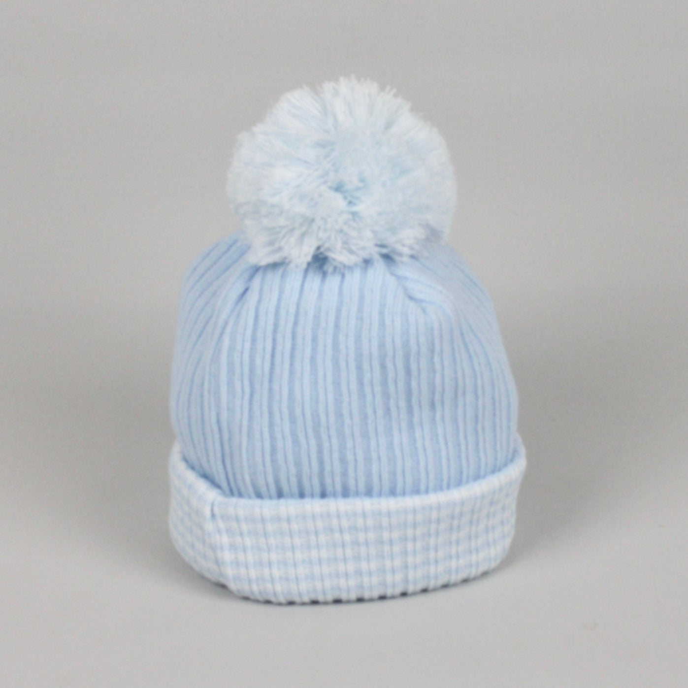 Blue Knitted Bobble Hat