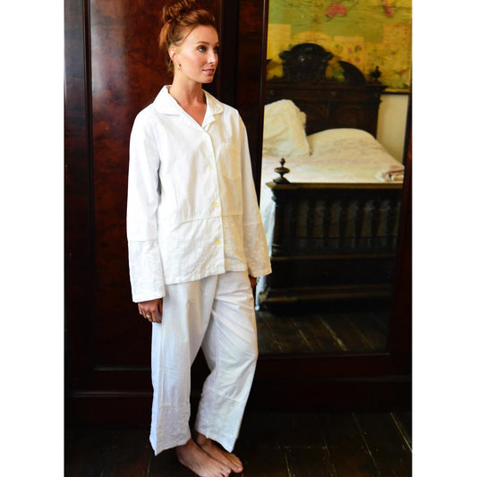 Luxury White Cotton Pyjamas