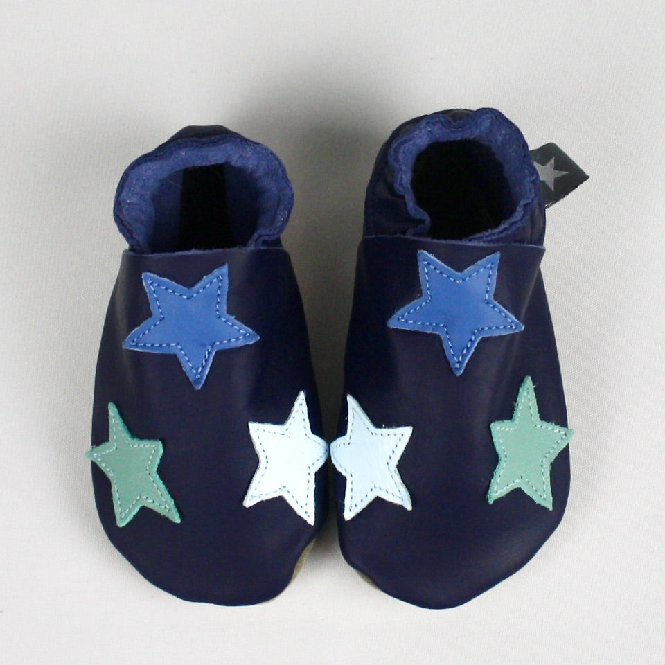 Navy Stars Baby Shoes