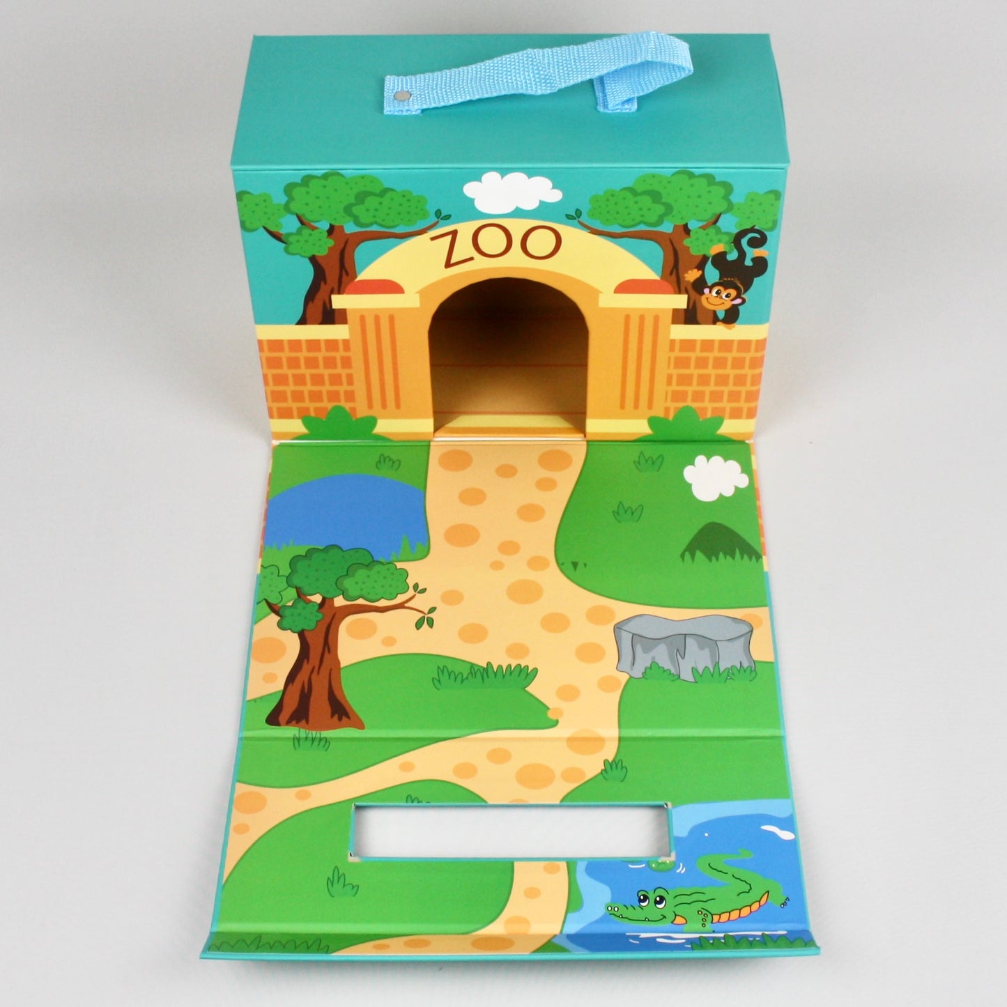 Foldaway Zoo with Wooden Animals