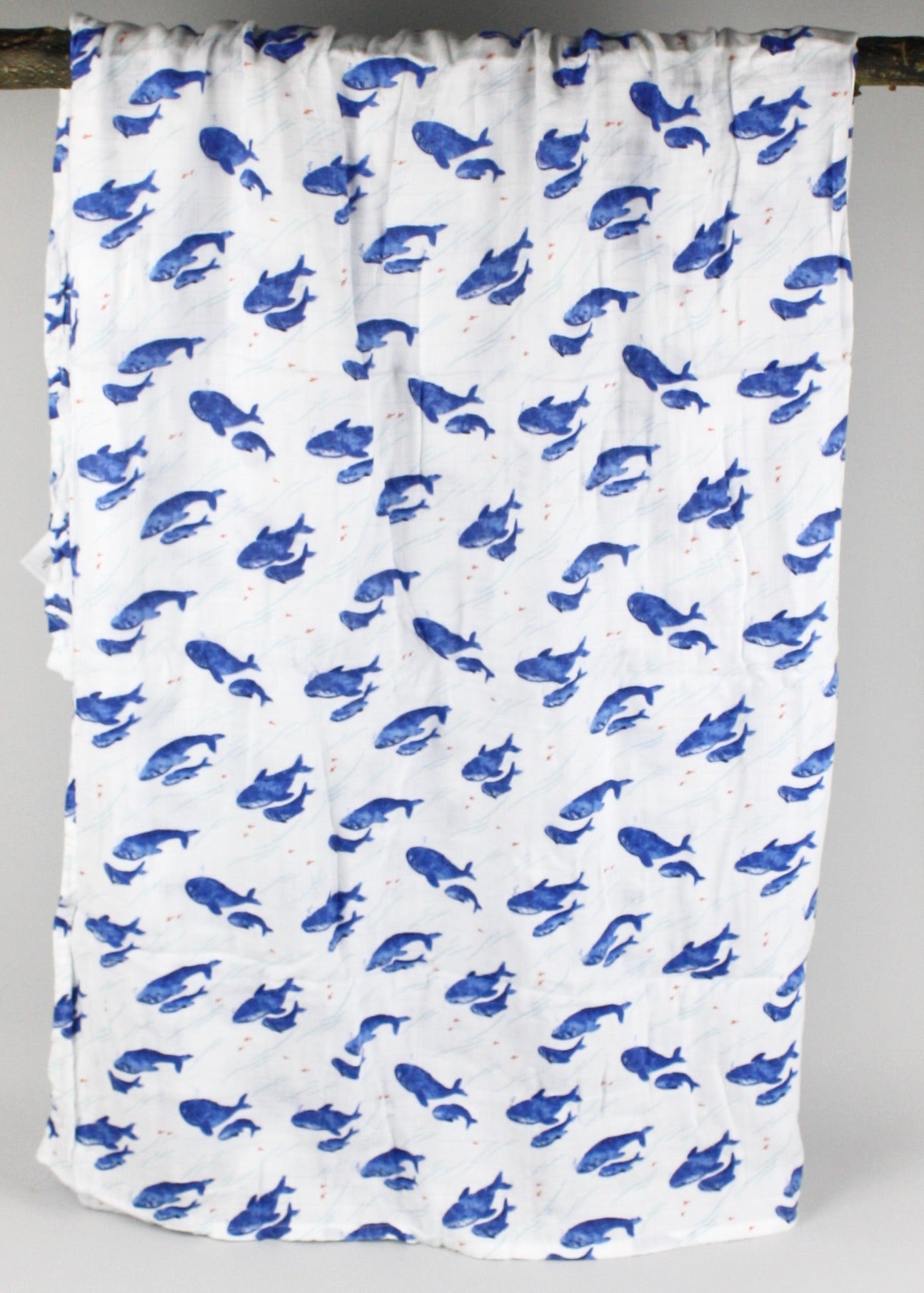 Blue Whale Bamboo Swaddle